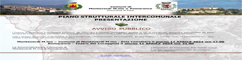 AVVISO PUBBLICO: PRESENTAZIONE NUOVO PIANO STRUTTURALE INTERCOMUNALE 