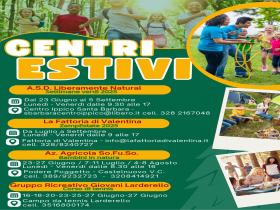 "CENTRI ESTIVI 2025" programma Giugno/Settembre