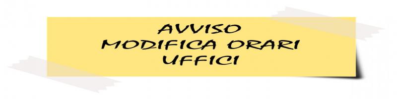 AVVISO ANAGRAFE Cambiamento orario sportello per il giorno  22.11.2023 